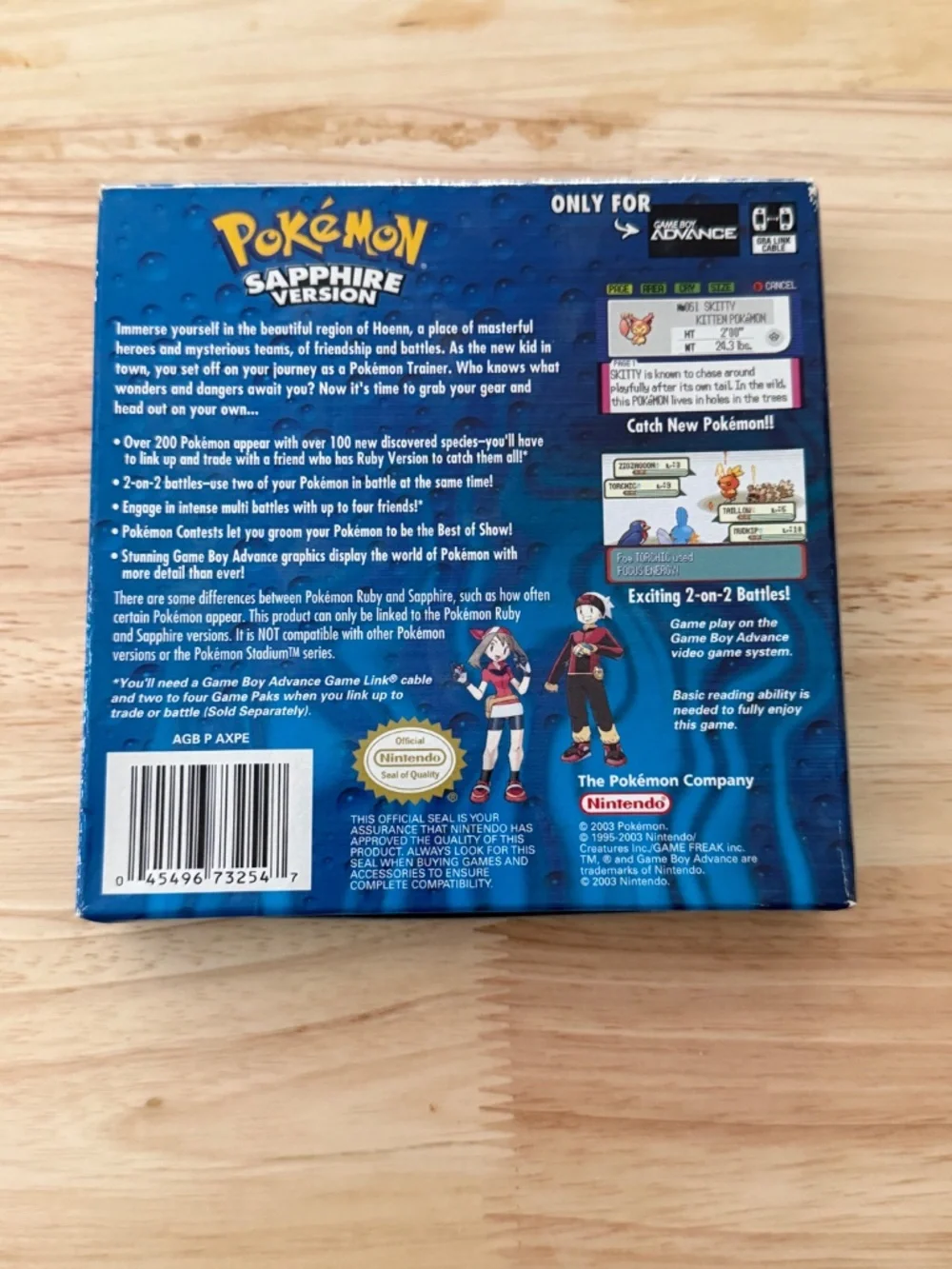 RARE Authentic Pokemon Sapphire Game Boy Advance Vintage CIB
